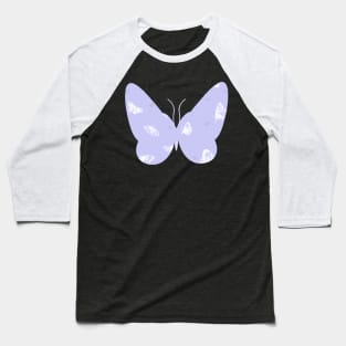 Purple Butterfly Pattern Baseball T-Shirt